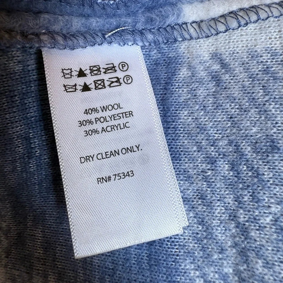 Tahari Blue and White Teddy wool Jacket with Classic Check Pattern/S - Picture 10 of 11